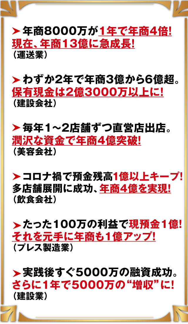 「経営が楽になった！」
続々寄せられる成功事例